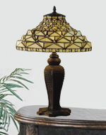 16 amber jewel white tiffany table lamp SRT1604
