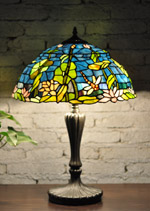 16 inches lotus leaf dragonfly tiffany table lamp NTC030