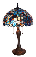 16 inches blue jadestone table lamp NTC026