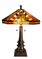 Square tiffany style table lamp NTC038