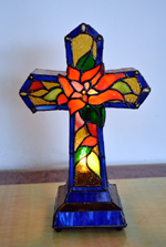 cross stained glass lamp NTC003